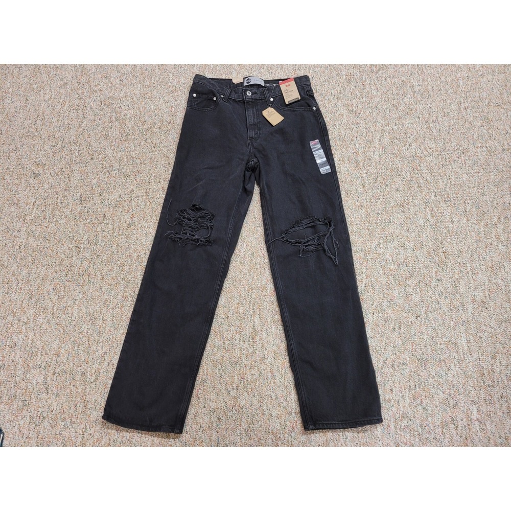Levis SilverTab 94 Baggy Jeans Womens 29x31 Black Distressed Ripped NWT